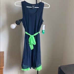 NWT! Girls size 16 dress. Navy and green accents.